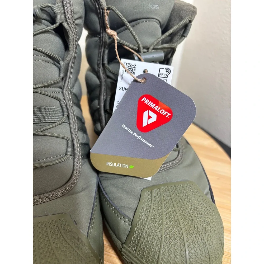 Adidas Kids 5.5 Superstar Boot J Olive Strata Green PrimaLoft Insulated IG2561